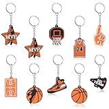 efuturetime 10 x Schlüsselanhänger Basketball Zubehör Geschenke Lustig, Schlüssel Anhänger in verschiedene Formen, Schlüsselketten Sportsouvenirs für Sportfans