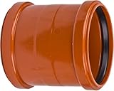 KG Rohr Überschiebmuffe Ø DN 315 mm Länge 300 mm Orangebraun | PP PVC Muffe Mit 2 Gummidichtringen | Kanalrohrsystem Abwasserrohr Doppelmuffe Chemische Beständigkeit | Abwasser Installation