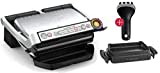 Tefal OptiGrill+ Plus Kontaktgrill + XA7258 Snacking & Baking Backschale und MF Reinigungs-Bürste, 6 Grillprogramme, Ideale Grillergebnisse von blutig bis durchgebraten, Abnehmbare Aluguss-Platten