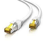 CSL - 10m CAT 7 Netzwerkkabel - Lan Kabel für 10 Gigabit High Speed Internetkabel, Hochgeschwindigkeits Ethernet Kabel, S FTP PIMF, 10 Gbps Cat.7 RJ45 - Switch Router Modem PC - 10 Meter Weiss