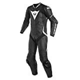 Dainese Lederkombi mit Protektoren Motorradkombi 1 Teiler Laguna SECA 4 Kombi 1-TLG, perforiert schwarz/weiß 54, Herren, Sportler, Sommer, Leder