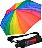 iX-brella Trekking XL Taschenschirm Rainbow 115 cm groß mit Umhängetasche Regenbogen