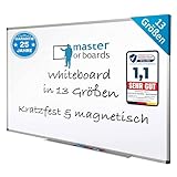 MOB Magnetisches Whiteboard 90x60cm mit Alurahmen und abnehmbare Stiftablage für Büro, Heim und Schule, Magnettafel kratzfest und trocken abwischbar | Magnetboard in Hoch- oder Querformat