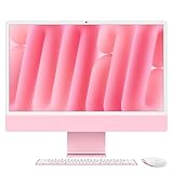 Apple iMac All-in-One Desktop-Computer mit M4 Chip mit 8 Core CPU und 8 Core GPU: 24" Retina Display, 16 GB gemeinsamer Arbeitsspeicher, 256 GB SSD Speicher, passendes Zubehör; Rosé