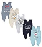 TupTam Baby Unisex Strampler mit Aufdruck Spruch 5er Pack, Farbe: Junge, Größe: 56