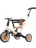 newyoo 5 in 1 Laufrad Dreirad, Dreirad ab 1-3 Jahr, Kinderdreirad mit schubstange, Kinderfahrrad, Laufräder Lauffahrrad inkl. Lenkstange, Sicherheitsbüge, TR008