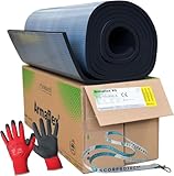 Armaflex Armacell original XG Kautschuk Platte selbstklebend (Isolierstärke 19 mm 1000 x 6000 mm = 6 m²) + rote Handschuhe CAT2 + SCORPROTECT® Schlüsselband