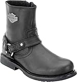 HARLEY-DAVIDSON FOOTWEAR Herren Scout Leder-Motorradgeschirr, lässiger Stiefel, Schwarz, Größe 45, Schwarz, 45 EU