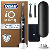 Oral-B iO Series 6 Plus Sensitive Edition Elektrische Zahnbürste/Electric Toothbrush, PLUS 3 Aufsteckbürsten, 5 Putzmodi für Zahnpflege, Reiseetui, Designed by Braun, black lava