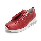 VITAFORM Bequeme Damen Schuhe - Sneaker Damen Leder - Damen Sneaker aus italienischem Hirschleder rot 39