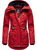 MARIKOO Damen Parka Übergangs-Jacke leicht gefüttert mit Kapuze Babetaa Cherry Red Gr. XS