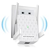 WLAN Verstärker, 1200Mbit/s WLAN Repeater Dual Band 5GHz + 2.4GHz, WiFi Verstärker deckt bis zu 200 m², WiFi Repeater mit Ethernet Anschluss, Unterstützung WPS, Kompatibel zu Allen WLAN Geräten