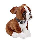 Kuscheltier Hund Boxer + Halsband 27 cm Plüschtier Stofftier Plüschhund Stoffhund