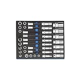 GEDORE Steckschlüssel-Sortiment 1/2' in Check-Tool-Modul, 40-tlg, 1 Stück, 2005 CT2-D 19L