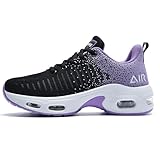 M MAGPER Air Laufschuhe Damen Arch Support Sportschuhe mit Luftpolster Turnschuhe Stoßfest Tennisschuhe Leicht Atmungsaktiv Joggingschuhe Bequem Walkingschuhe - Violett - 38 EU