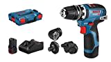 Bosch Professional 12V System Akku Bohrschrauber GSR 12V-35 FC - FlexiClick System (inkl. 2x 3.0Ah Akku, Schnellladegerät GAL 12V-40, 4x Aufsätze, L-BOXX)