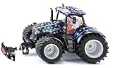 siku 3223, Weihnachtstraktor New Holland T7.340 HD, 1:32, Metall/Kunststoff, Blau/Weiß, Inkl. Weihnachtsmann-Fahrer, Anhängerkupplung, Öffenbare Motorhaube