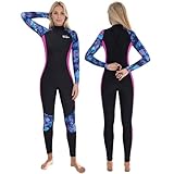 Yikayin Neoprenanzug Damen Lang, 3/2mm Neopren Tauchanzug Rückenreißverschluss, Neoprenanzug Lange Ärmel Thermal zum Schnorcheln, Kajakfahren, Surfen, SUP - Lila L