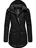 Ragwear Damen Winterjacke Warmer Kurzmantel mit Kapuze Monadis Black Label Black22 Gr. M