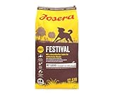 JOSERA Festival (1 x 12,5 kg) | Adult | Premium Trockenfutter für ausgewachsene wählerische Hunde | Lachs & Geflügel | leckerer Soßenmantel - auch zum Einweichen | weizenfrei | Hundefutter | 1er Pack