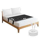 Erdungsmatte für Bett, Erdungsmatratzenabdeckung zur Verbesserung des Schlafes, atmungsaktive Erdungsmatten Plus Erdungsmatte mit 15. Kordel für besseren Schlaf (68,6 x 198,1 cm)