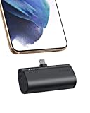 VEGER Power Bank USB C 5000mAh, 20W PD Mini Externer Akku, Schnelles Aufladen USB C Powerbank ohne Kabel, klein Handy Tragbares Ladegeräte Kompatibel mit Samsung, Huawei, USB C-Handys usw (Schwarz)