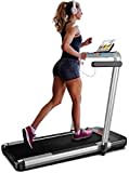 Klappbar Laufband für Zuhause, 2 in 1 Walking Pad, Gehunterlage mit großer Lauffläche, 14 km/h Home Treadmill, LCD Display, Keine Installation erforderlich, 12 Laufprogramme, Intelligente APP