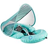 HECCEI Schwimmring Baby mit Sonnendach, Mambobaby Autom Aufblasbare Baby Schwimmhilfe Add Schwanz Swim Float Kann Sich Hinlegen, Schwimmreifen Baby für Kinder ab 3-24 Monate