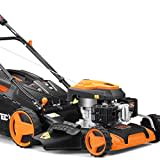 FUXTEC 4in1 Benzin Rasenmäher FX-RM5196PRO mit flexiblem Antrieb, Gartenmäher inkl. Frontstoßstange, 51 cm Schnittbreite, 4-Takt Mäher, kugelgelagerte Big Wheel Räder, 60L Grasfangkorb