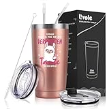 Livole Tante Geschenk Weihnachten, Lustige Geschenk für Tante, Patentante, Frauen, Schwester - Jemand muss ja den Job der verrückten Tante übernehmen - Du Wirst Tante, 600ml Kaffeebecher to go Thermo