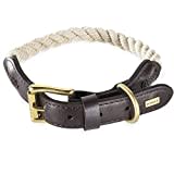 Embark Pets Country Dog Hundehalsband, geflochtene Baumwolle und Leder-Finish, klein, mittel, groß und extra groß, Welpenhalsband, langlebig und robust für Training, Spazierengehen, Laufen