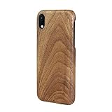 qichenlu Kugelsicher Aramidkern Walnussholz Echtholz Hülle Backcover kompatibel mit iPhone XR,FSC zert. Holz Handyschale Ultra Slim Wood Case kompatibel mit iPhone XR