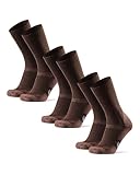 DANISH ENDURANCE Merinowolle Wandersocken, Thermo Outdoor & Trekking-Socken, Wollsocken, Anti-Blasen, Gepolstert, für Herren, Damen & Kinder, 3 Paar, Braun, 43-47