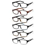 COJWIS 6 Pack Lesebrille für Herren Damen Blaulichtfilter Brillen Anti Blaulicht PC Gaming Modebrille Sehhilfe Lesehilfe (6 Farbe Mischen, 1.00, multiplier_x)