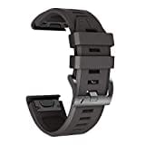 NotoCity Armband für Garmin Fenix 5X /Fenix 5X Plus/Fenix 6X /Fenix 6X Pro/Fenix 7X /Fenix 3 /Fenix 3 HR, 26mm Breite Silikon Quick-Fit Uhrenarmband für Garmin, Mehrfache Farben （Schwarz）