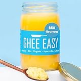 Ghee Easy 850g Bio Ghee von Grasgefütterten Kühen - Hochreines Authentisches Ayurveda Ghee, Ohne Zusatzstoffe - Zertifiziert Organisch & Biologisch - Frei von Laktose und Gluten - 100% Europäisch