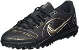 Nike Jr. Vapor 14 Academy TF Soccer Shoe, Black/Gold/Silver, 36 EU