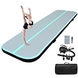 Air Matte Track, Gymnastikmatte 3/4/5/6m Turnmatte Aufblasbar Tumbling Matten mit Pumpe Trainingsmatte Fitnessmatte Yogamatte für Zuhause Outdoor