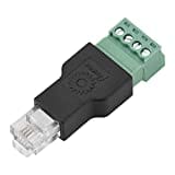 Zerone RJ11 6P4C-Stecker auf 4-Pin-Schraubklemmenanschluss Ethernet-Video- / Audio-Anschlussadapter