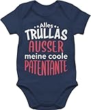 Baby Body Junge Mädchen - Alles Trullas ausser meine coole Patentante - 3/6 Monate - Navy Blau - paten tante geschenk bodies jungen sprüche babybody kurzarm geschenke strampler neugeborene patin