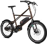 TechniBike UTY 7 by Cooper Bikes – 20 Zoll Ultrakompaktes, one size fits all, E-Bike mit Stahlrahmen, Shimano Nexus 7-Gang Nabenschaltung, Shimano Akku 504 WH, Root Beer