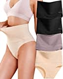 FINETOO 4er Pack Bauchweg Unterhose Damen High Waist Slip Seamless Slips Hohe Taille Unterwäsche Frauen Nahtlose Panty Mehrpack S-3XL.