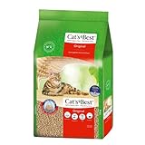 Cat's Best Original Katzenstreu, 100 % pflanzliche Katzen Klumpstreu mit maximaler Saugkraft – bekämpft Gerüche natürlich aktiv, 17,2 kg/40 l