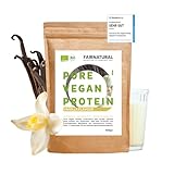 VEGAN Protein-Pulver BIO Vanille ohne Soja & Chemie [Regional aus Deutschland] - 5K pflanzliches Premium Proteinpulver » Zum Backen & als Bio Eiweiß-Shake « 600g Veganes Bio Eiweißpulver