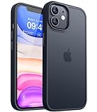 CANSHN Hülle Kompatibel mit iPhone 11 [Quadratischen Kanten] Minimalistische Transluzente Matte Schutzhülle, Military Grade Handyhülle, Schwarz