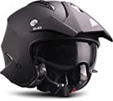 Soxon® SR-400 Mono „Black“ · Jet-Helm · Motorrad-Helm Roller-Helm Scooter-Helm Moped Mofa-Helm Chopper Retro Vespa Vintage Pilot · ECE 22.05 Sonnenvisier Schnellverschluss Tasche L (59-60cm)