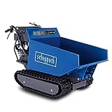 Scheppach DP6600 Benzin Ketten Dumper | 500 kg Zuladung | 4-Takt Benzin Motor mit 8 PS & 270ccm | 3X Vorwärts- / 1x Rückwärtsgang | Kettenantrieb/Steigung bis zu 30° | Raupendumper mit Kippfunktion