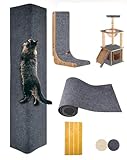 MIAOGE®[200cmx40cm] Selbstklebend Kratzteppich Katze Wand,Kratzmatte Katze,Kratzbretter Katze Wand,Kratzbrett Katzen,Katzen Kratzwand,Katzenkratzbretter(Dunkelgrau, 1 Stück)