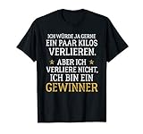 Herren Ich bin ein Gewinner Diät Abnehmen Ernährung lustiger Spruch T-Shirt