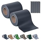 Sichtschutzstreifen Zaun 35 m x 19 cm inkl.20 Clips, Sichtschutz Zaunfolie PVC Sichtschutzstreifen Doppelstabmatten für Gartenzaun, Balkon/Diverse Farben-2PCS